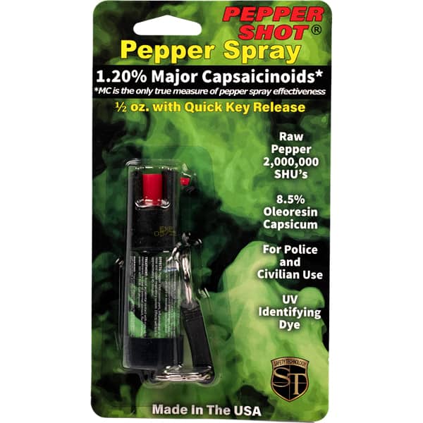 Pepper Shot 1/2 ounce pepper spray with keychain