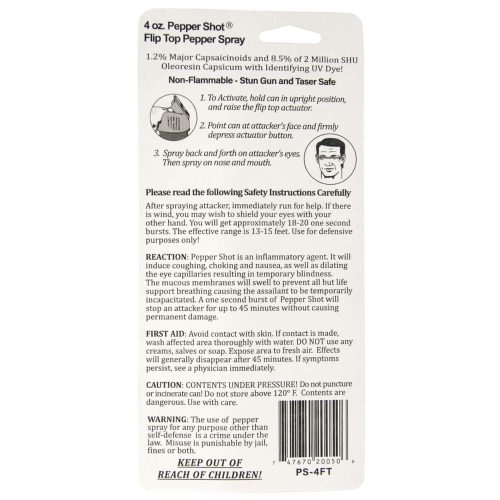 Pepper Shot 1.2% MC 4 oz Pepper Spray - Image 9